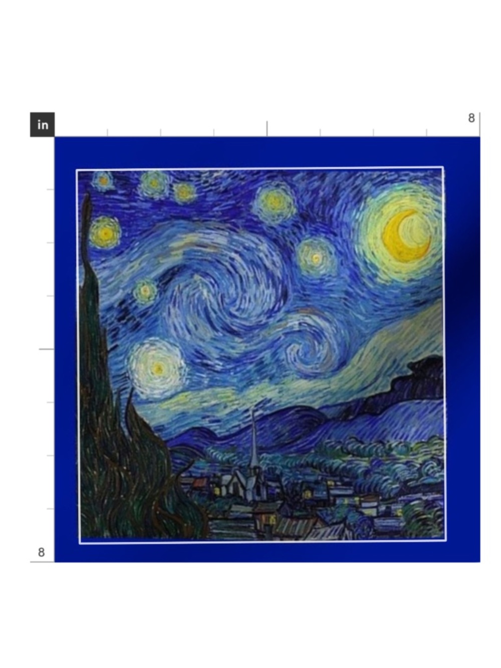 Van Gogh-Starry Night- Fabric Swatch on Cotton